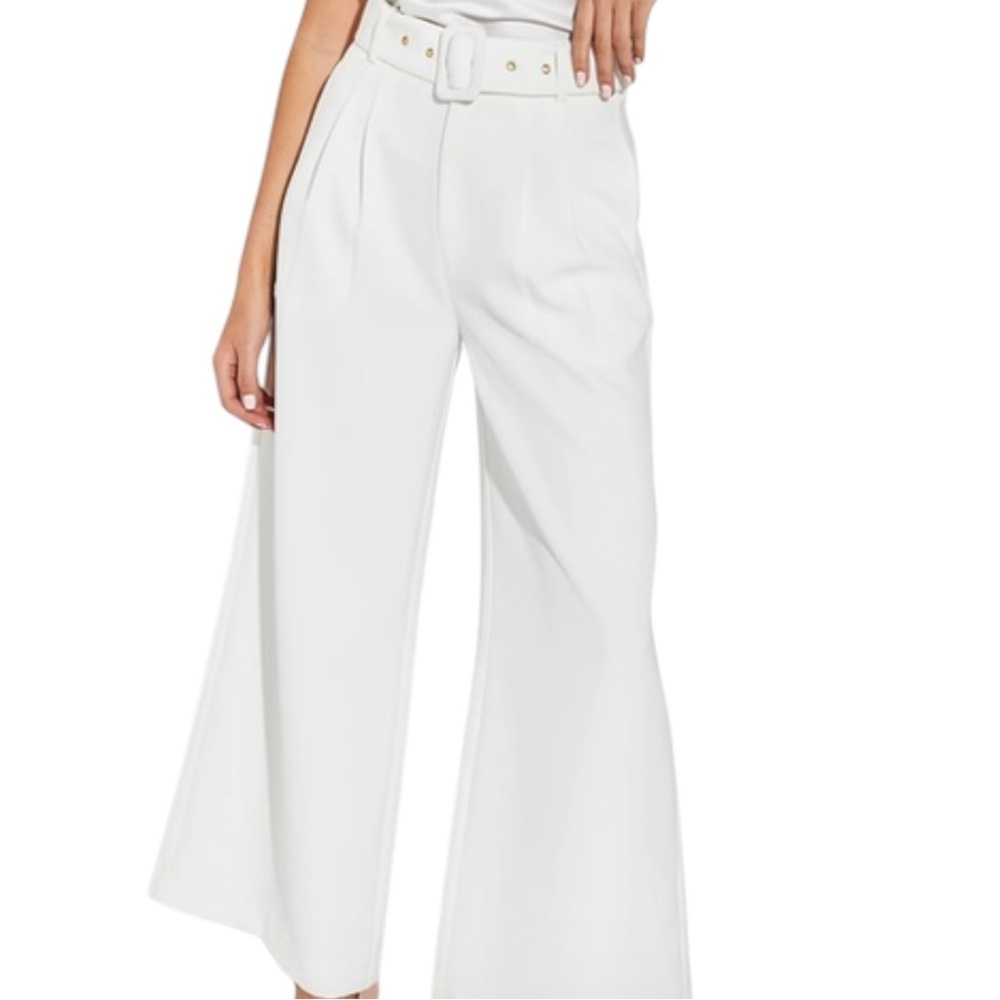 NWT GENERATION LOVE ELOISE‎ CREPE PANTS WHITE SZ 12